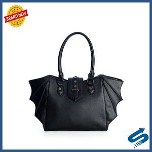 Gothic Bat Wing Vegan Leather Crossbody Shoulder Bag 18x11x4